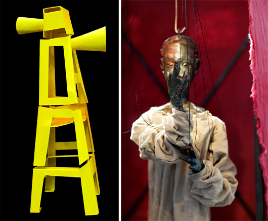 Marionetteater heter denna digitalt styrda skulpturinstallation. Foto: Torsten Jurell
