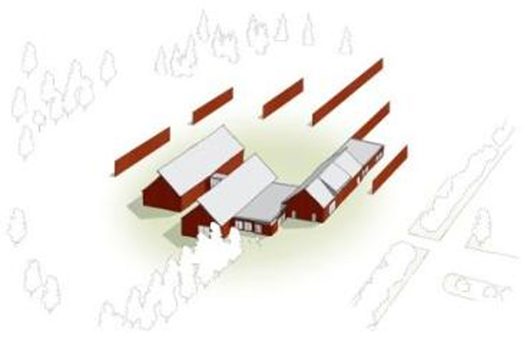 Illustration av John Nelander efter Renzo Pianos arkitektkontors ursprungsidé för Vandalorums gestaltning.
