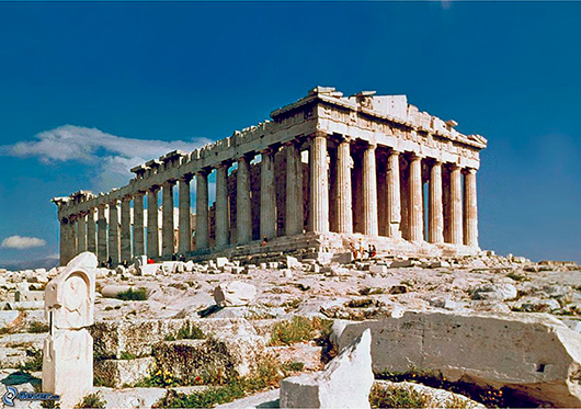 Parthenon. Tempel helgat åt Athena, uppfört på 400-talet f.Kr. Foto: Steve Swayne