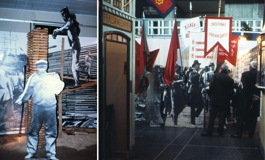 Människorna före föremålen, var stridsropet även i Sverige i början av 1970. Riksuställningars Land du välsignade (1973) skildrar arbetarrörelsens framväxt i industrialismens barndom.
Foto: Olof Wallgren Riksutställningar