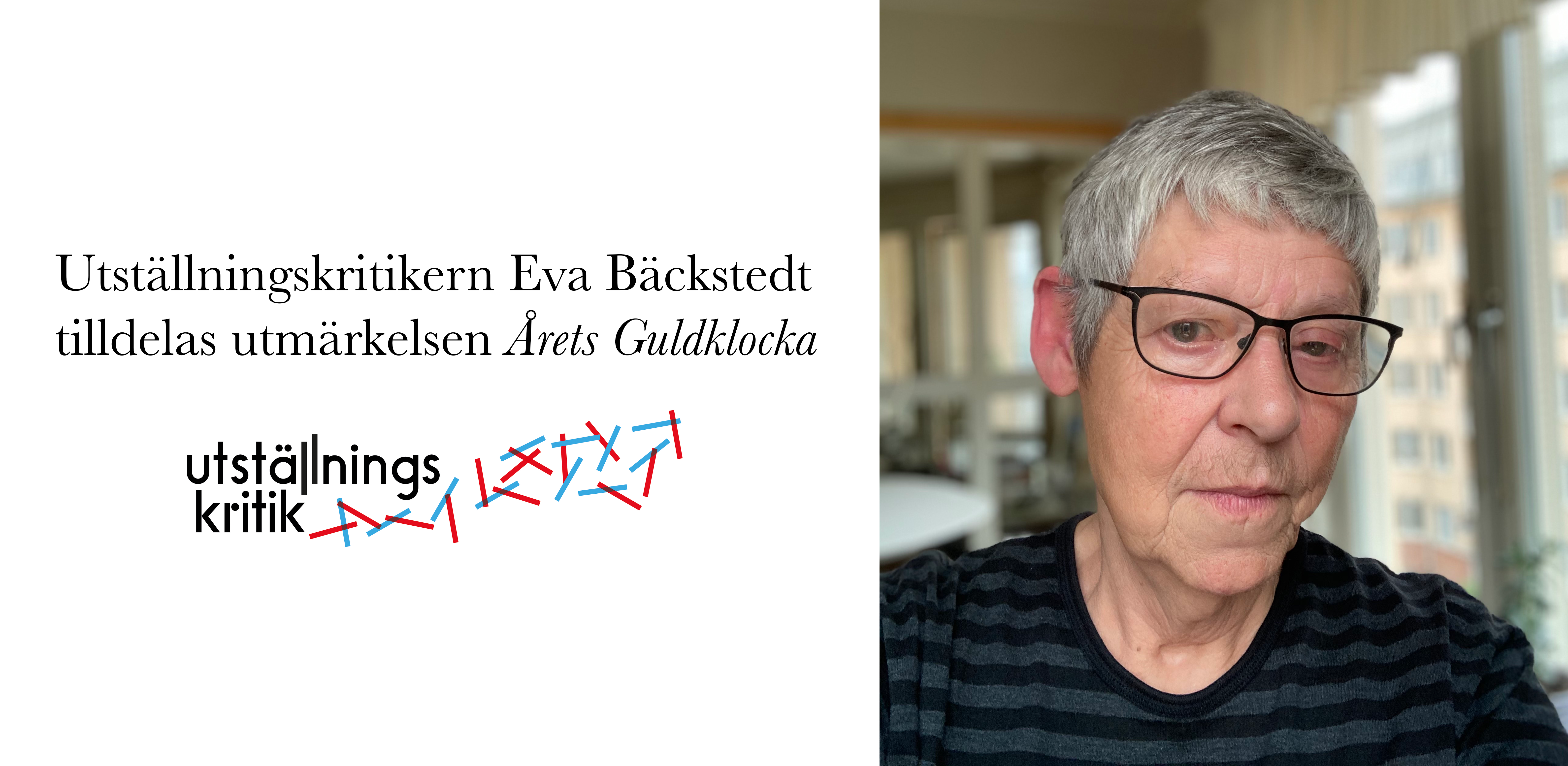 Utställningskritikern Eva Bäckstedt får Årets Guldklocka